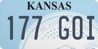 KS license plate 177GOI