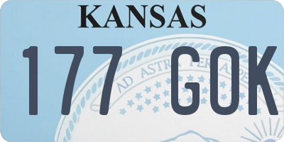 KS license plate 177GOK