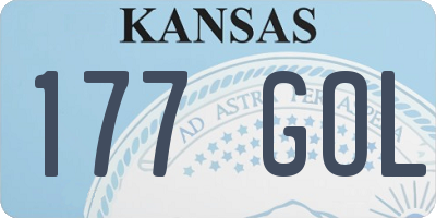 KS license plate 177GOL