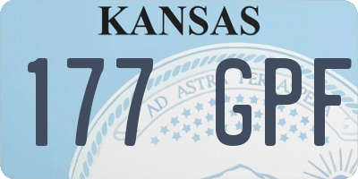 KS license plate 177GPF