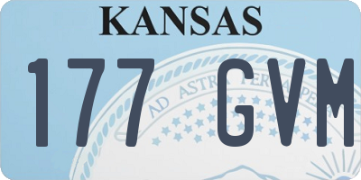 KS license plate 177GVM