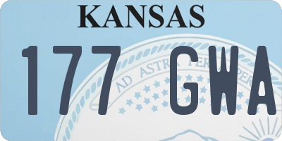 KS license plate 177GWA