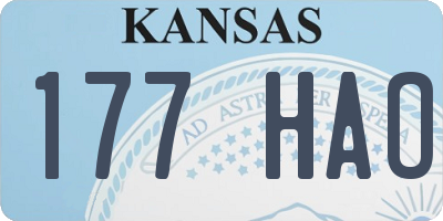 KS license plate 177HAO