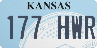 KS license plate 177HWR