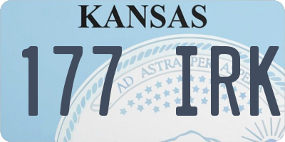 KS license plate 177IRK
