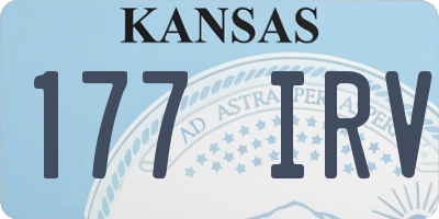 KS license plate 177IRV