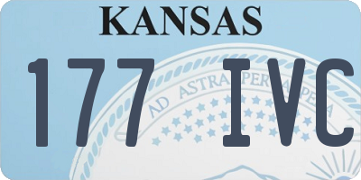 KS license plate 177IVC