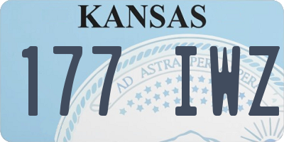 KS license plate 177IWZ