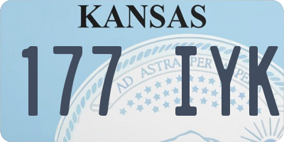 KS license plate 177IYK