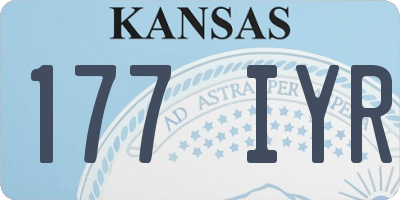 KS license plate 177IYR