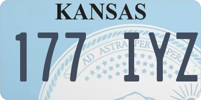 KS license plate 177IYZ