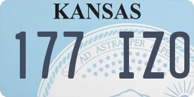 KS license plate 177IZO