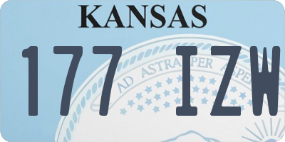 KS license plate 177IZW