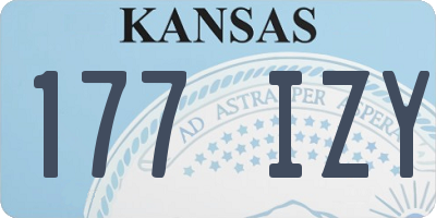 KS license plate 177IZY