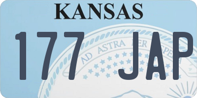 KS license plate 177JAP