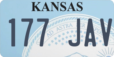 KS license plate 177JAV