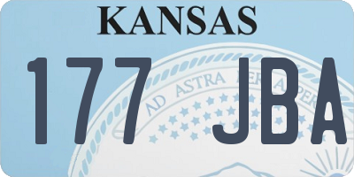 KS license plate 177JBA