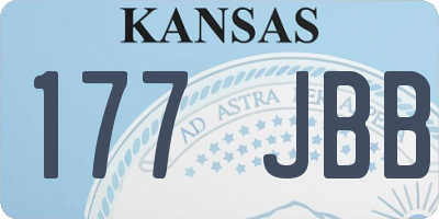 KS license plate 177JBB
