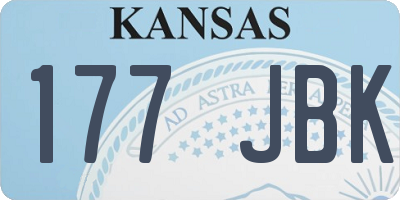 KS license plate 177JBK