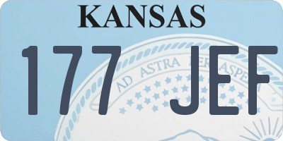 KS license plate 177JEF