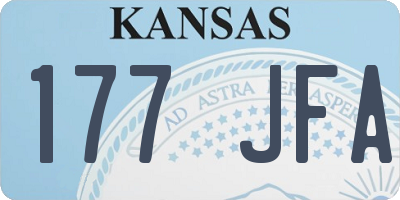 KS license plate 177JFA