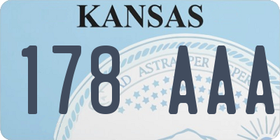 KS license plate 178AAA