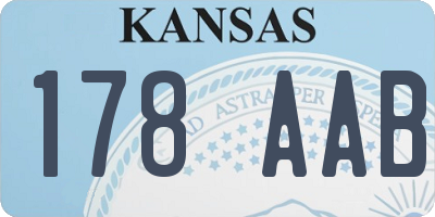 KS license plate 178AAB