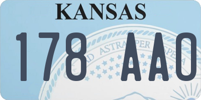 KS license plate 178AAO
