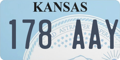 KS license plate 178AAY