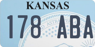 KS license plate 178ABA