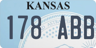 KS license plate 178ABB