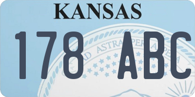 KS license plate 178ABC