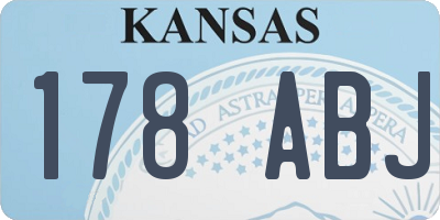 KS license plate 178ABJ