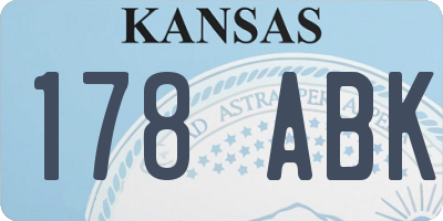 KS license plate 178ABK