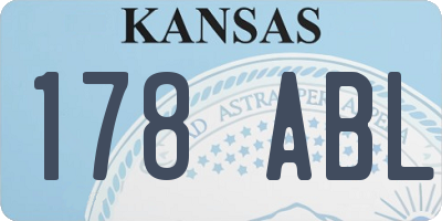 KS license plate 178ABL