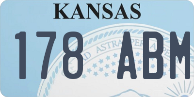 KS license plate 178ABM