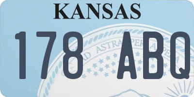 KS license plate 178ABQ