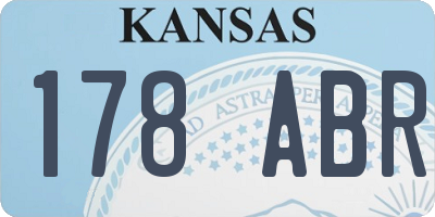 KS license plate 178ABR
