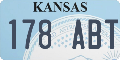KS license plate 178ABT