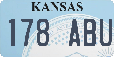KS license plate 178ABU