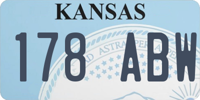 KS license plate 178ABW