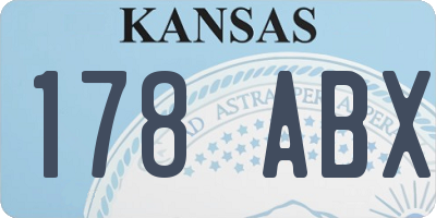 KS license plate 178ABX