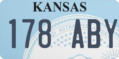 KS license plate 178ABY