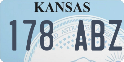 KS license plate 178ABZ