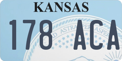 KS license plate 178ACA