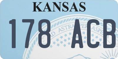 KS license plate 178ACB