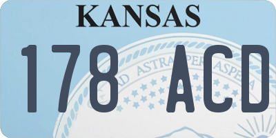 KS license plate 178ACD