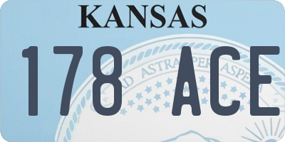 KS license plate 178ACE