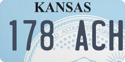 KS license plate 178ACH