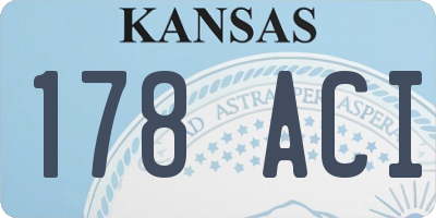KS license plate 178ACI